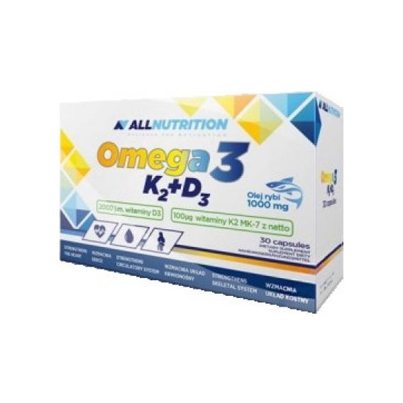 Витамины AllNutrition Omega 3 K2+D3 1000 mg 30 капс - фото 1 - id-p94831719