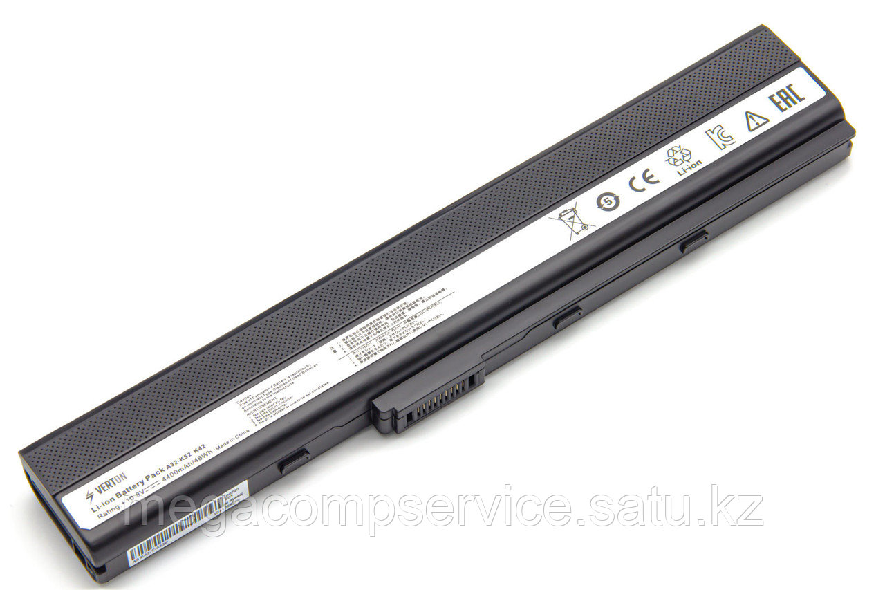 Аккумулятор для ноутбука Asus A32-K52/ 11,1 В (совместим с 10,8 В)/ 4400 мАч, Verton
