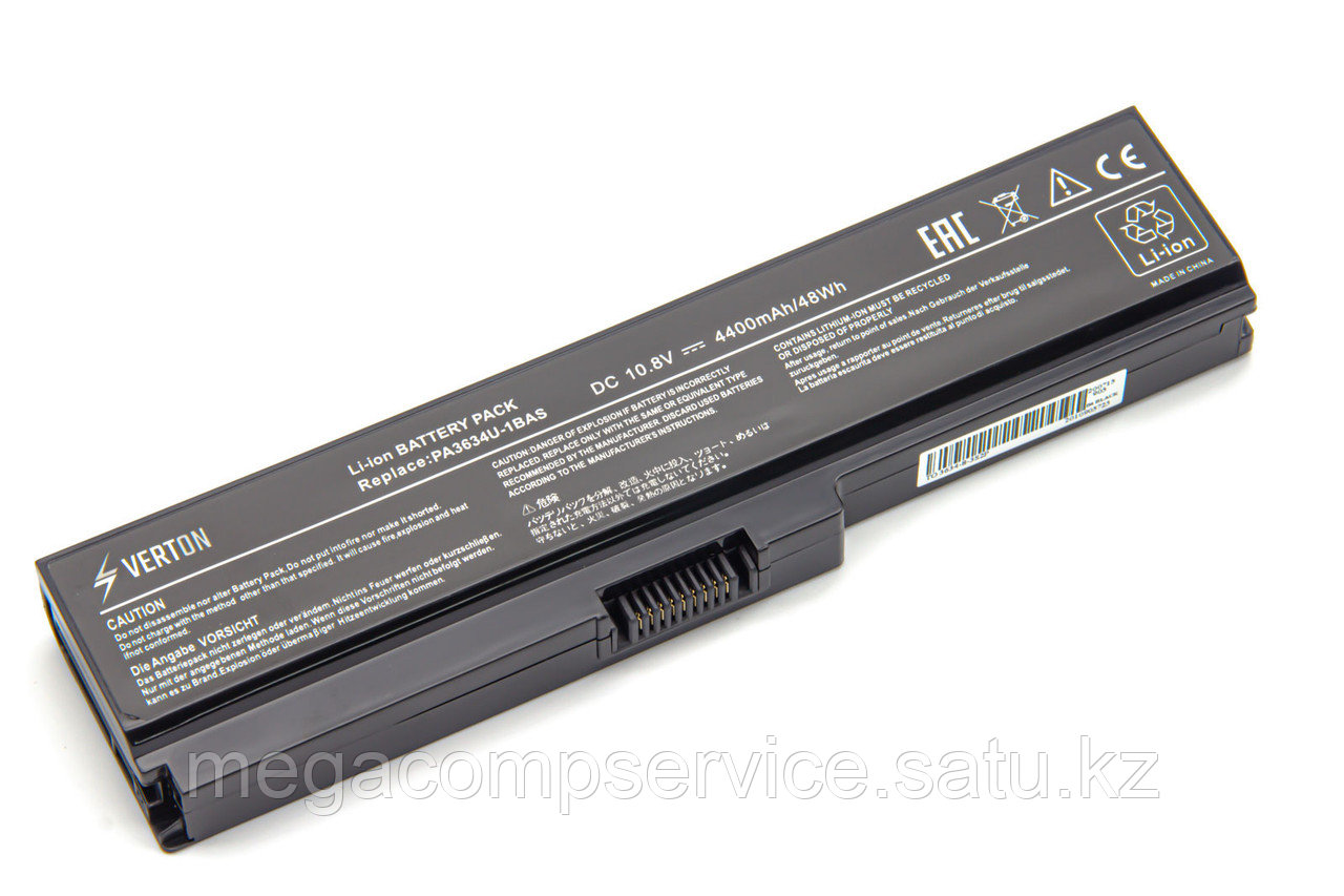 Аккумулятор для ноутбука Toshiba PA3634/ 11,1 В (совместим с 10,8 В)/ 4400 мАч, Verton