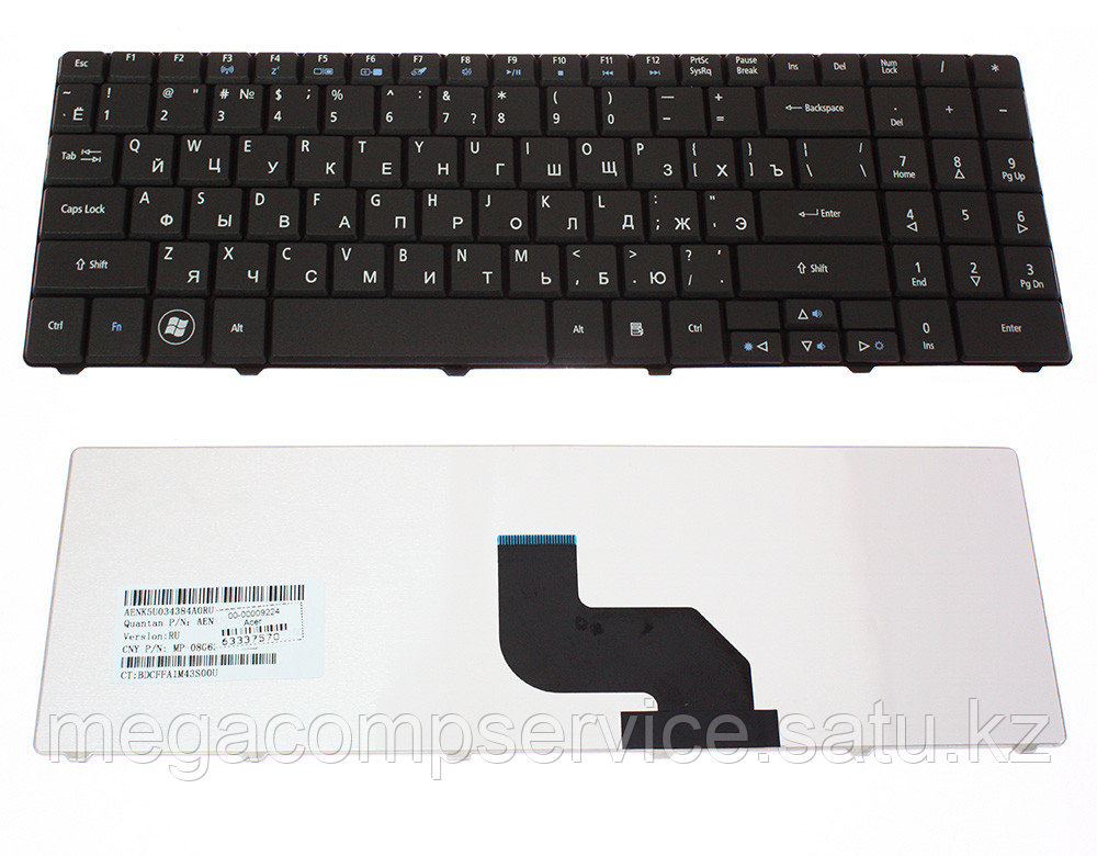 Клавиатура для ноутбука Acer Aspire 5517/ 5516/ E525/ E625/ E725/ G525/ G625/ G725, RU, черная - фото 1 - id-p94834805