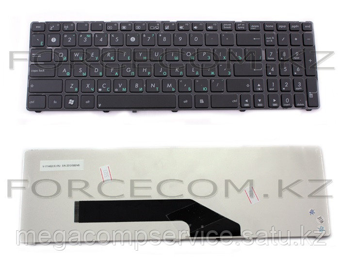 Клавиатура для ноутбука Asus K50, RU, рамка, черная, V.1, островного типа