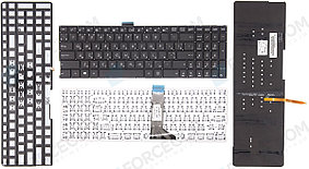 Клавиатура для ноутбука Asus K501, RU, подсветка, черная