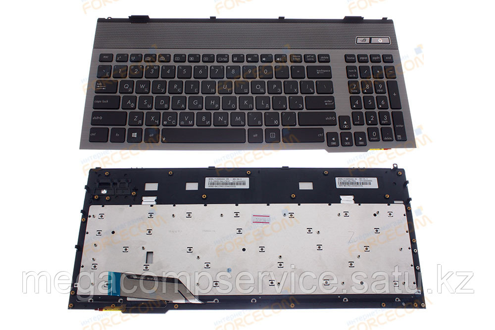 Клавиатура для ноутбука Asus G55, RU, серая рамка, черная - фото 1 - id-p94834916