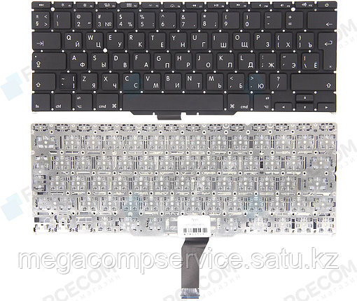 Клавиатура для ноутбука Apple MacBook Air A1370, RU, большой Enter, для подсветки, черная, фото 2
