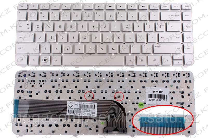 Клавиатура для ноутбука HP Pavilion DV4-3000/ DV4-4000, ENG, серебряная