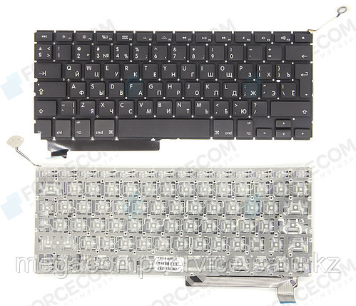 Клавиатура для ноутбука Apple MacBook PRO A1286, RU, большой Enter, для подсветки, черная, фото 2