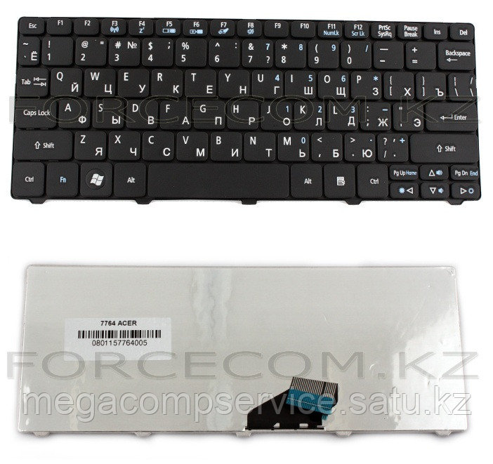 Клавиатура для ноутбука Acer Aspire One D260/ Gateway LT21, RU, черная