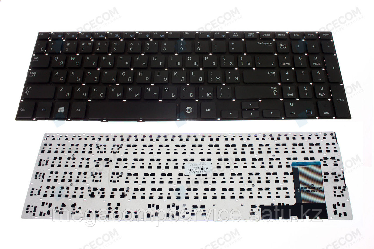 Клавиатура для ноутбука Samsung NP450R5/ NP450R5V, NP370R5V, NP510R5E, RU, без рамки, черная