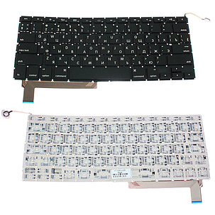 Клавиатура для ноутбука Apple MacBook PRO A1286, RU, для подсветки, горизонтальный Enter, черная, фото 2