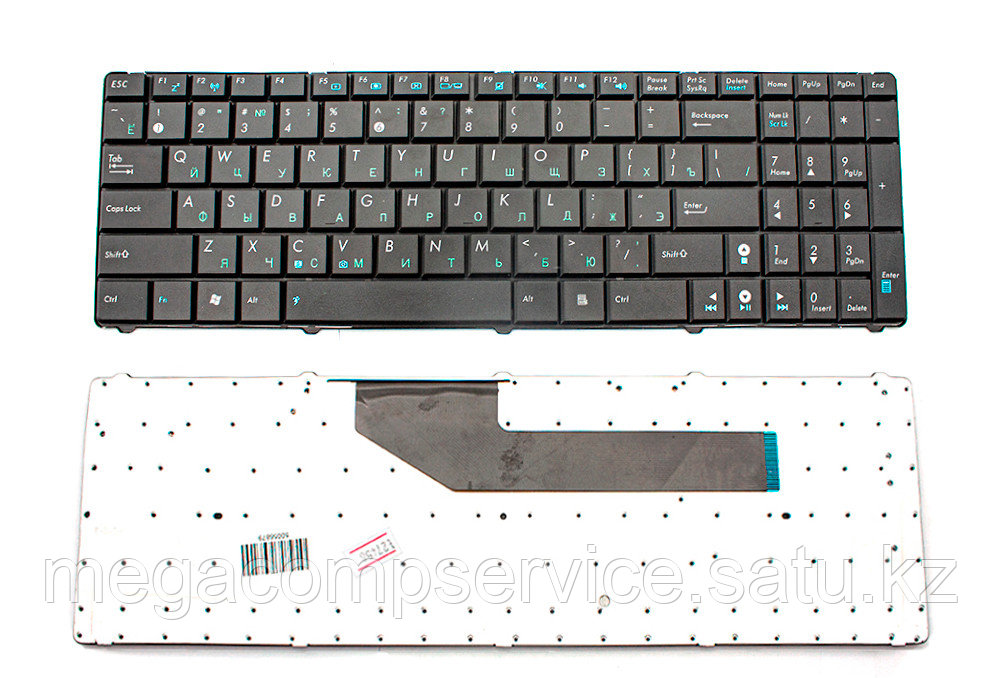 Клавиатура для ноутбука Asus K50, RU,  черная, V.2 литого типа