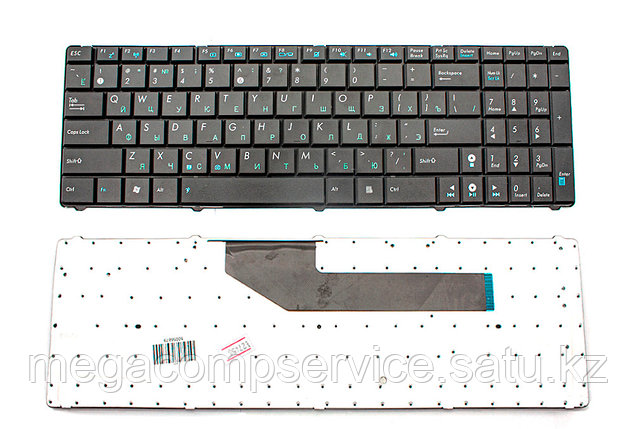 Клавиатура для ноутбука Asus K50, RU, черная, V.2 литого типа, фото 2