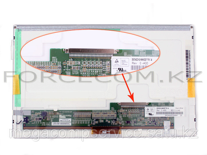 ЖК экран для нетбука 10.2" HannStar, HSD100IFW4, Rev:0 -A00, WSVGA 1024x600, LED