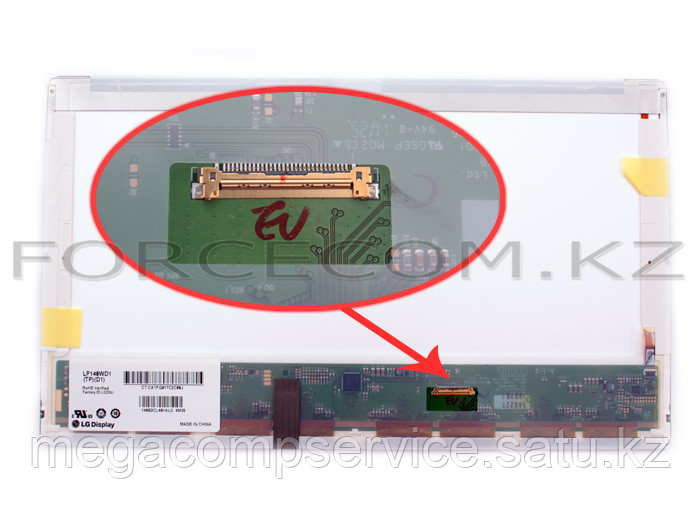 ЖК экран для ноутбука 14" LG, LP140WD1(TP)(D1), WXGA++ 1600х900, LED