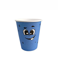 Стакан бумажный для горячих/холодных напитков  "Emoji Голубые" 350мл (12 OZ / D90) (50/1000)