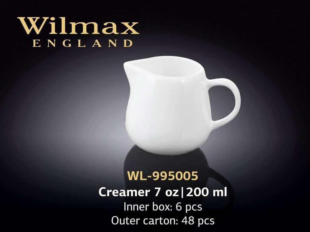 Молочник "Wilmax" 200 мл, фарфор, белый