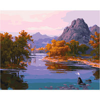 Картина по номерам РК 45085 Осенний закат у горной реки 40*50 Эксклюзив