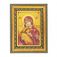 Настенная икона из каменной крошки Владимирская икона Божьей Матери багет 10х15 см