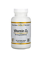 Витамин D3, 50 мкг (2000 МЕ), 360 рыбно-желатиновых капсул