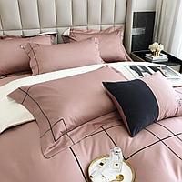 Комплект постельного белья, однотонный, из египетского хлопка.