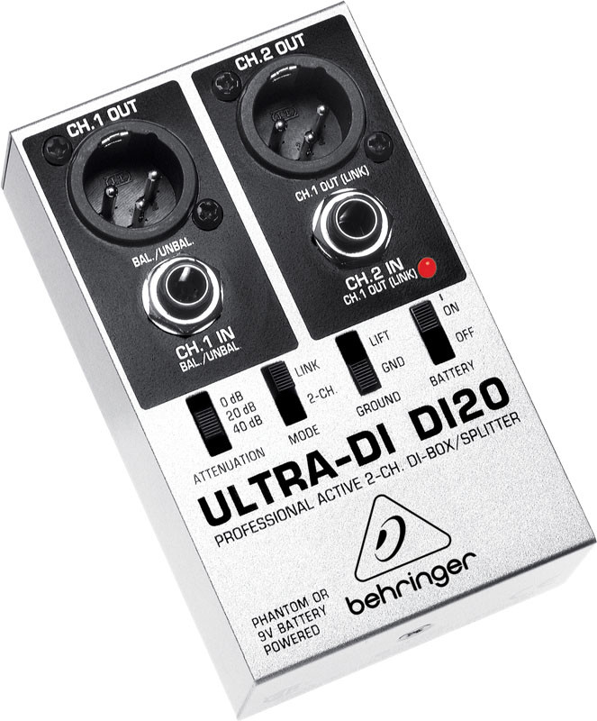 Сплиттер, двухканальный DI-БОКС BEHRINGER DI20 ULTRA-DI