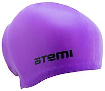 Шапочка для плавания ATEMI, силикон, д/длин.волос,фиолет, LC-07