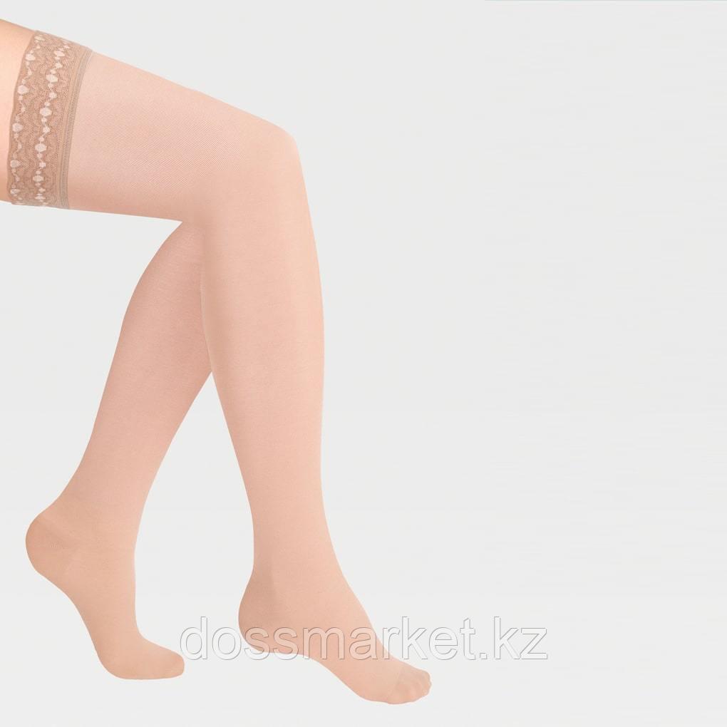 ID-301T Компрессионные чулки прозрачные (женские, закрытый носок, ажурная резинка) - фото 1 - id-p94881486