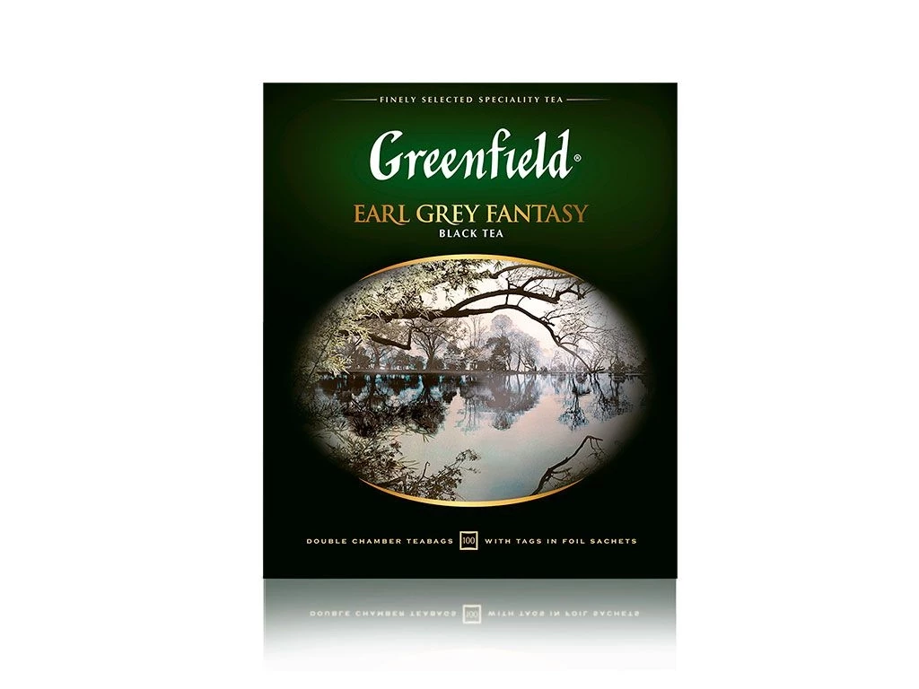 Чай Greenfield Earl Grey Fantasy черный с бергамотом, 100 пакетиков