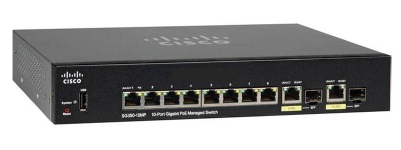 Коммутатор Cisco SG350-10MP 10-port Gigabit POE Managed Switch - фото 1 - id-p94890854