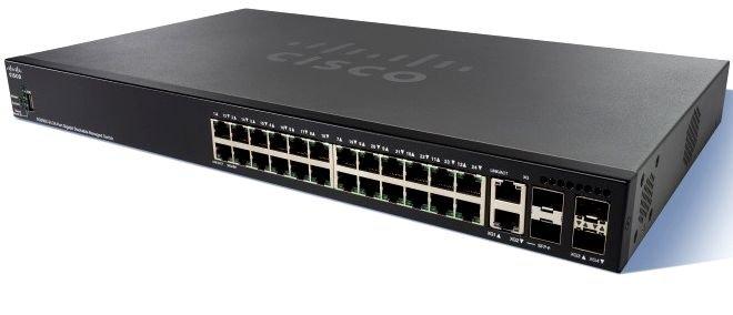 Коммутатор Cisco SG350X-24 24-port Gigabit Stackable Switch - фото 1 - id-p94890893