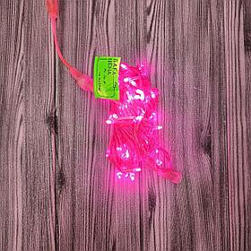 Гирлянда нить, розовый оттенок, статичная, 10 метров