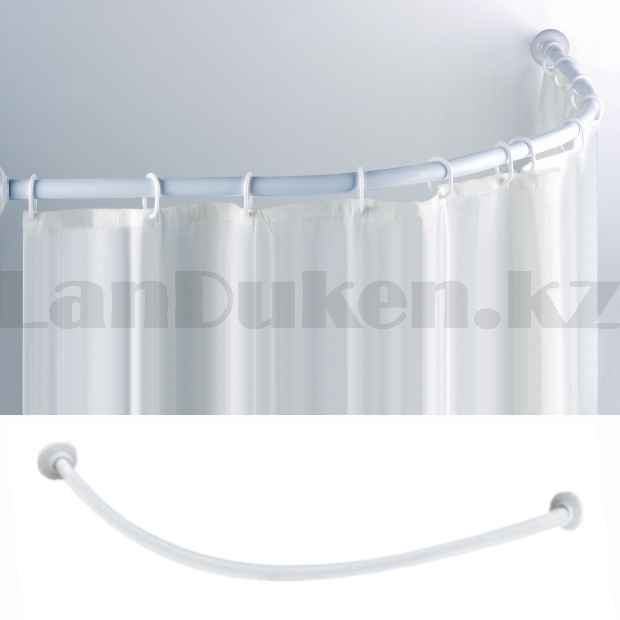 Карниз для ванной овальный металлический 120x120 см 022 белый - фото 9 - id-p94896123