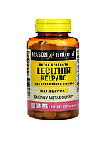 Масон натурал Лецитин,морские водоросли,витамин В6 и яблочный уксус,повышенная сила действия,100 мг,180 таб.
