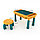 Многофункциональный столик-песочница 3в1 со стулом и конструктором Желто-зеленый, фото 2