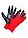 Перчатки рабочие нейлоновые с нитриловым покрытием красно черные, фото 2