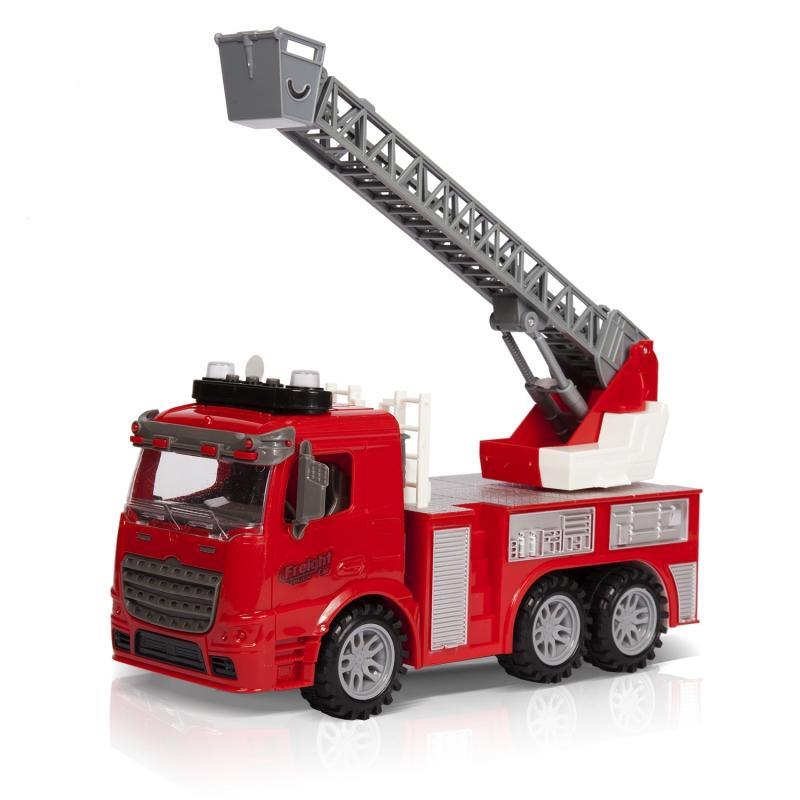 HAC1608-127 Фрикционная игрушка Handers "Пожарная машина: Автолестница" (30 см, подвижн. лестница, свет, звук)