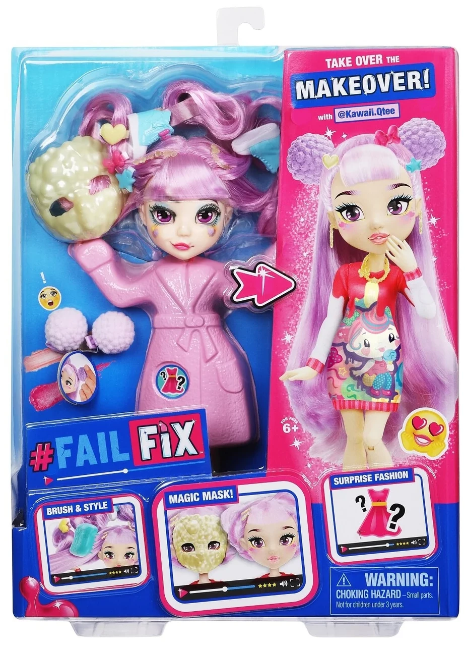 ФейлФикс 38189 Игровой набор кукла 2в1 Кавай Кьюти с акс. TM FAILFIX
