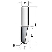 Фреза галтельная пазовая DIMAR 3.2x9.5x44x6 R1.6 RBL0323