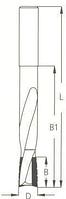 Фреза WPW  спиральная паз под замок Z2 D16 B25 L170 хвостовик 16