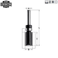 Фреза обгонная CMT-contractor с верхним подшипником S=8 D=16x20 Z=2