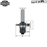 Фреза концевая CMT-contractor пазовая Z2 с державкой (с подшипником и гайкой) S=8 D=40x5
