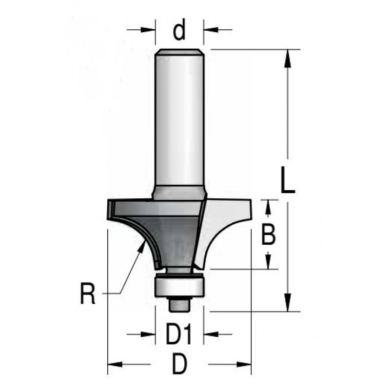 Фреза Dimar 1090075 фаска радиусная R4,8 D22,2x12,7 L55,5 подшипник, хвостовик 8_S,1 090 075 - фото 1 - id-p94933672