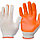 Перчатки рабочие бело - оранжевые х/б ПВХ, фото 3