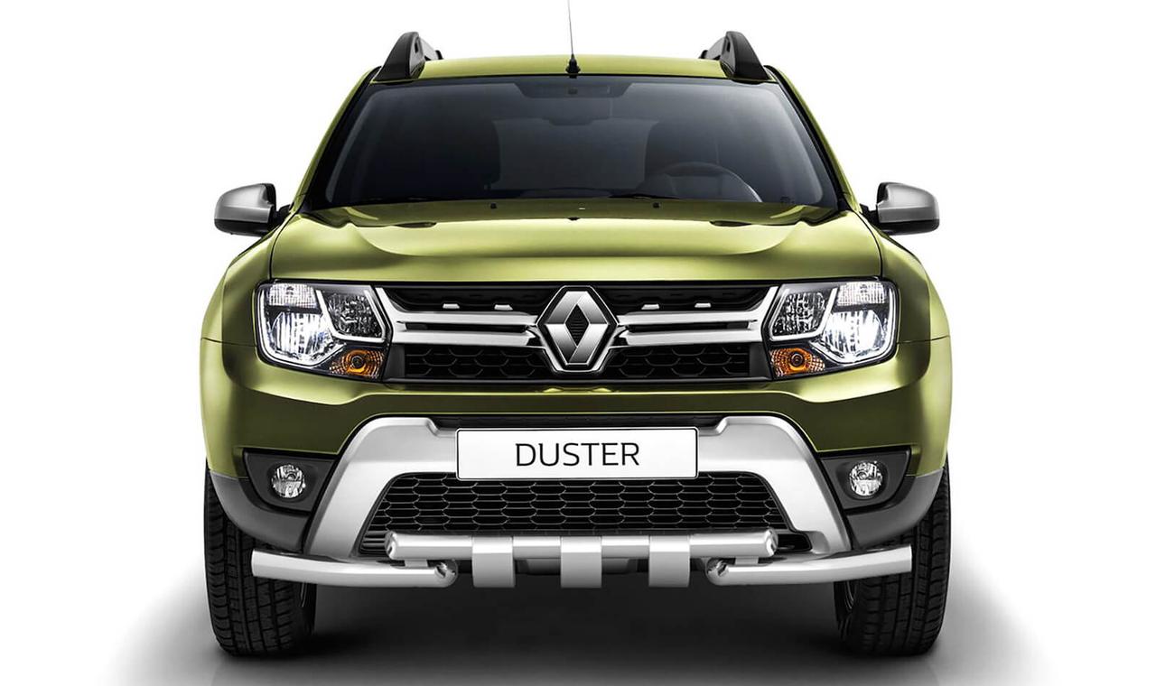 Защита переднего бампера PT GROUP RDU220203 63/63мм (НПС) на Renault DUSTER с 2016-2020 двойная с зубьями