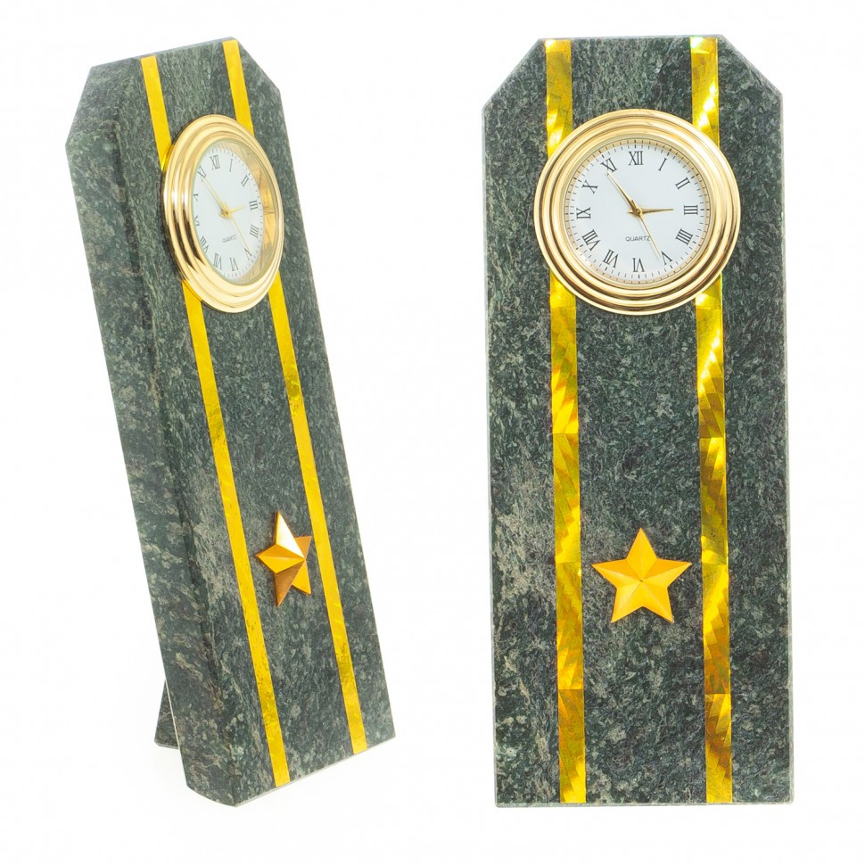 Подарочные часы "Погон майор таможни" камень змеевик - фото 1 - id-p94942829