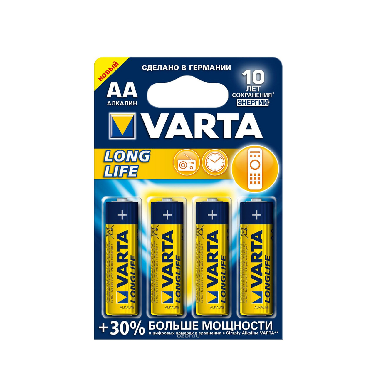 Батарейка Varta AA Longlife 4 шт LR6 штучно