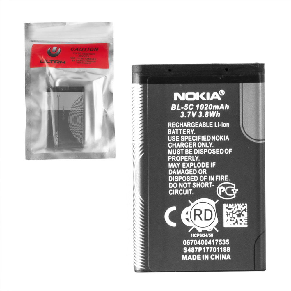 Аккумулятор Nokia BL-5C 1020mAh Caution