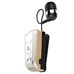 Bluetooth гарнитура Hoco E4 Retractable Clip-On Gold