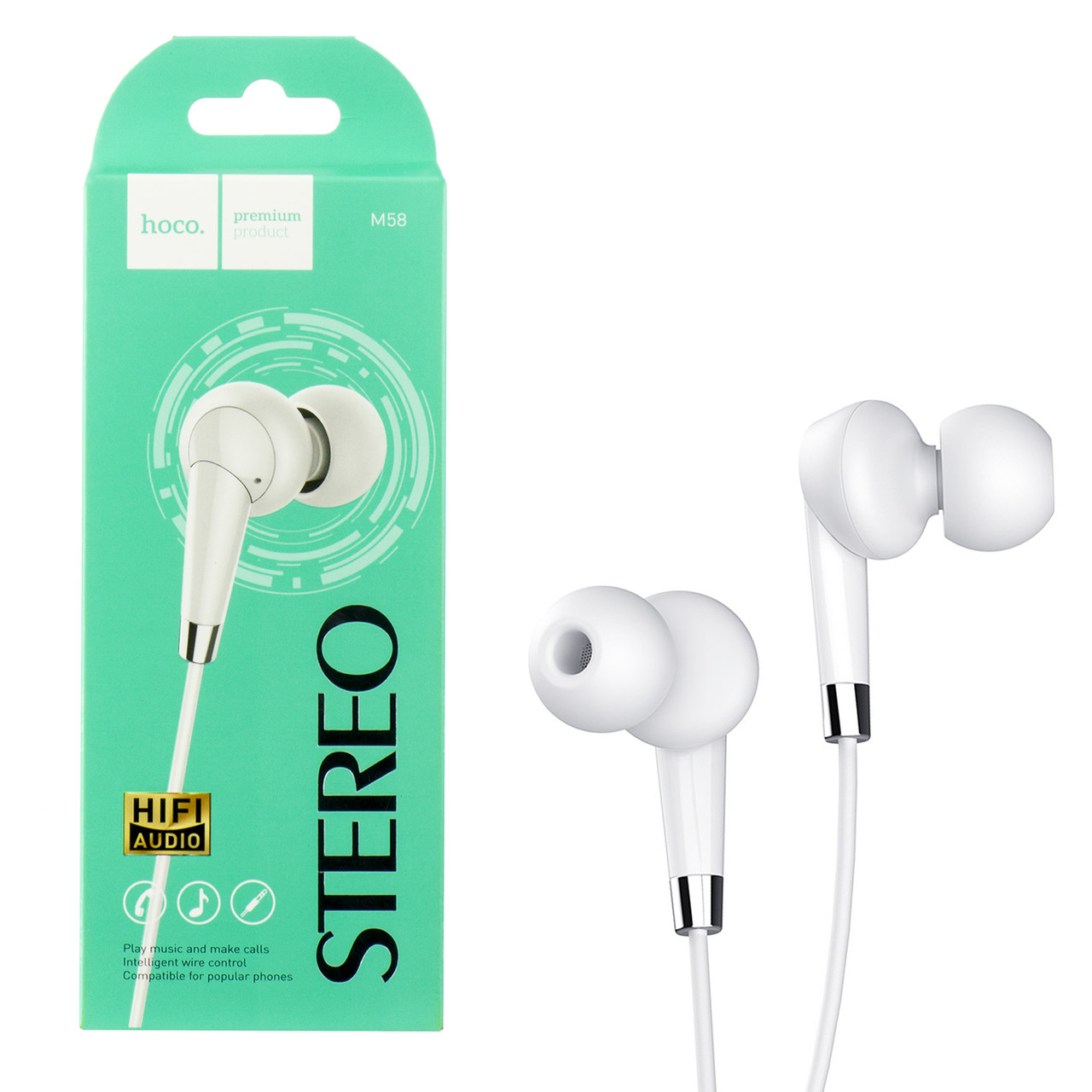Гарнитура Hoco M58 Stereo HiFi Audio, White