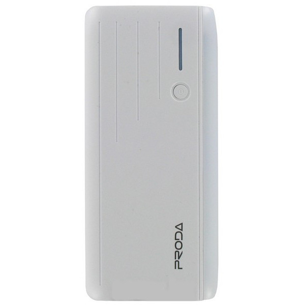 Power bank Proda Time PPL-19 12000mAh Strobe Lights 2xUSB 20A-2.1A White - фото 1 - id-p94940419