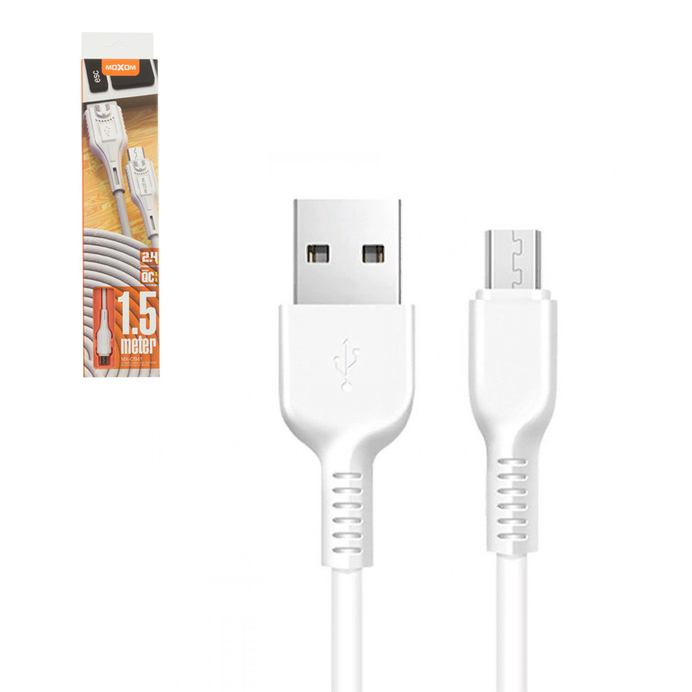 Кабель Micro USB Moxom MX-CB41, 1,5m, White